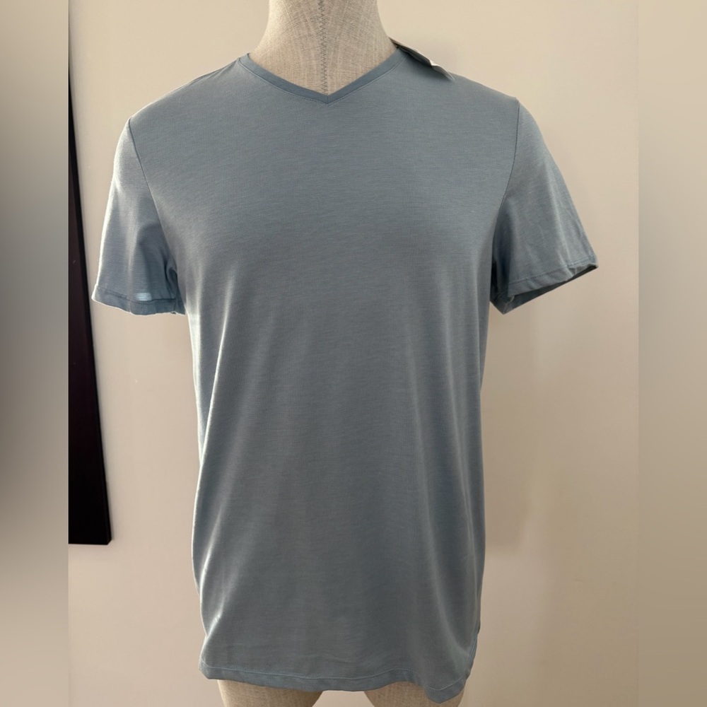 Calvin Klein Men's Sky Blue V-Neck Tee
